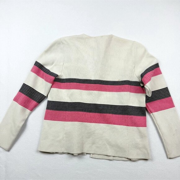 TALBOTS Colorful Striped Cardigan Sweater‎ Size M-Petite Womens Pockets - Picture 2 of 11